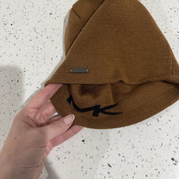 Mens Michael Kors Brown Beanie Skully Logo - Picture 4 of 5